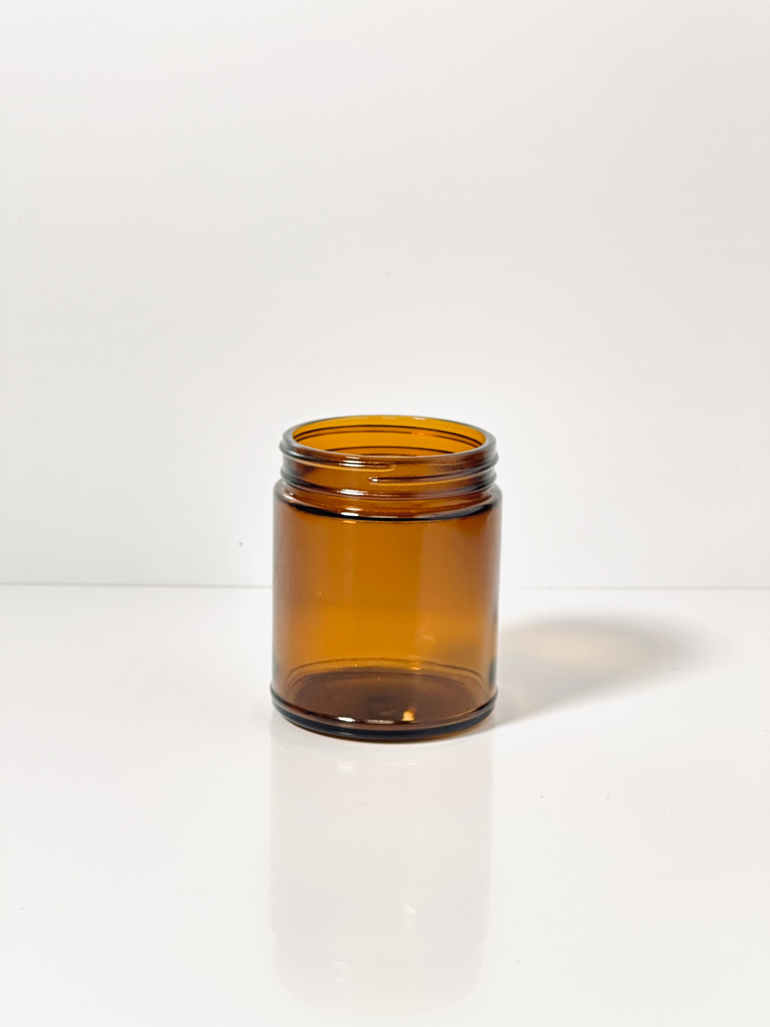 9oz Amber Jar Glass Candle with Black Metal Lid