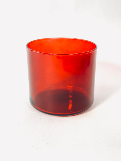 17 oz 3-Wick Translucent Red Tumbler Jar