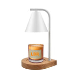 Lamp Candle Warmer Metal White W/Wood Bottom