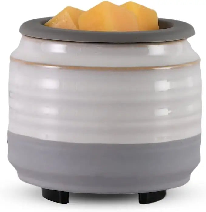 Gray/White Wax Warmer With Silicone Dish